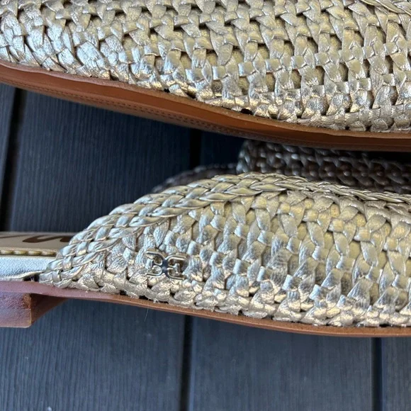 Sam Eldelman Elva Mules Gold Color Size 9 - Picture 4 of 5